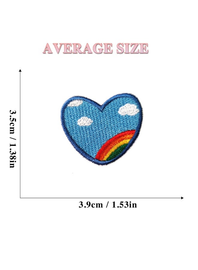 Peachjoy Embroidered Self-Adhesive Heart Patches for Decoration, 12PCS Cute Pattern Embroidery Heart Patches, DIY Patches for Clothing, Love Shape Patches for Bags Tents T-Shirt Jeans Skirt Vests Hat - Image 5